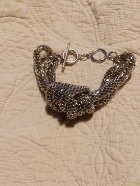 Source Unknown Silver Knot Mesh Bracelet